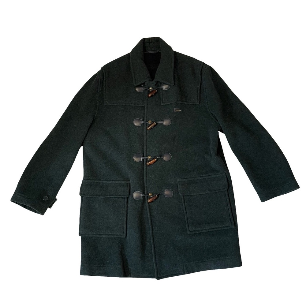 PAUL & SHARK Mens Duffle Coat Medium Charcoal/Green Made in Italy